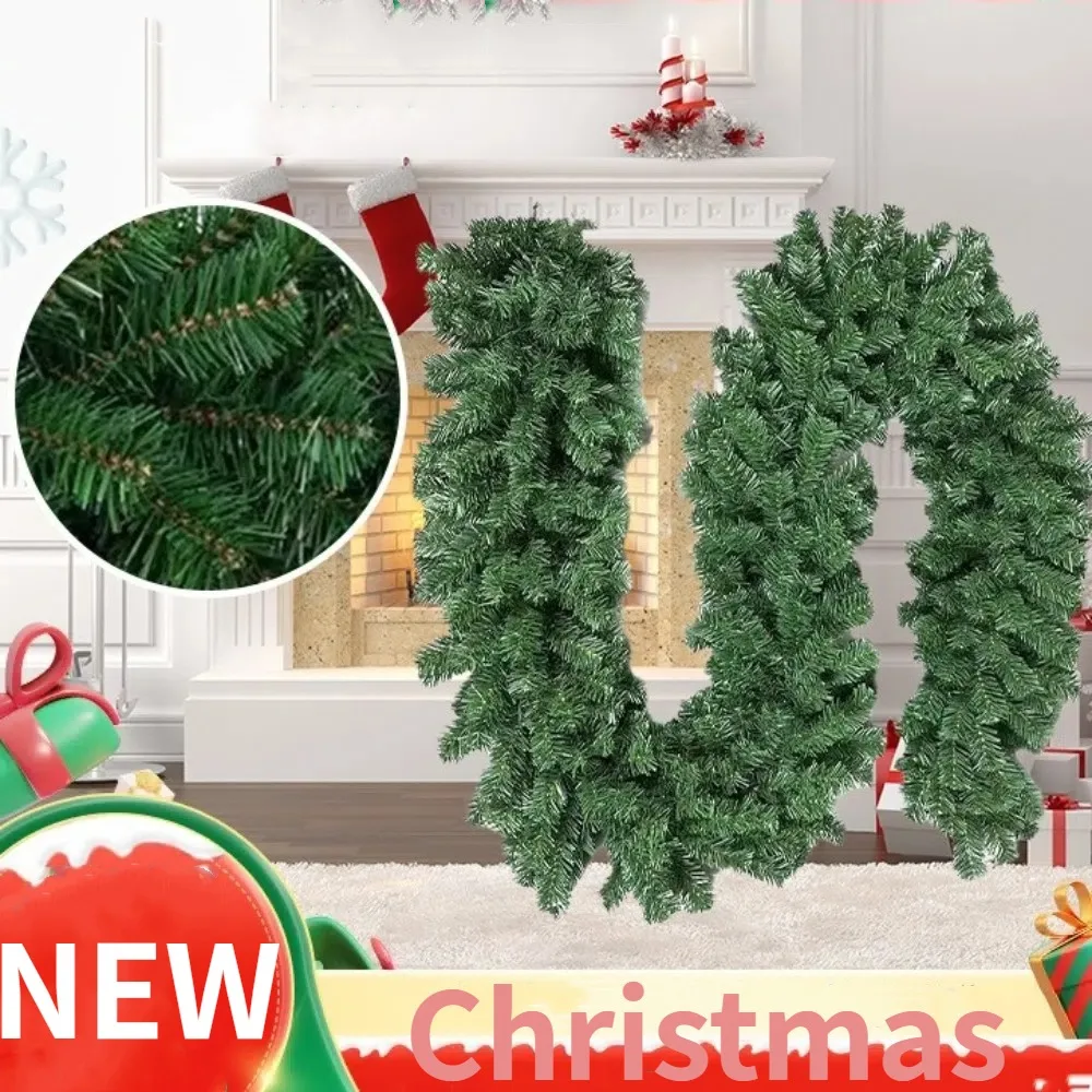 Christmas Decoration Artificial Rattan Pine LED 2.7M Simulated Garland Wreath Decor Green Spray White Fake Green Spruce