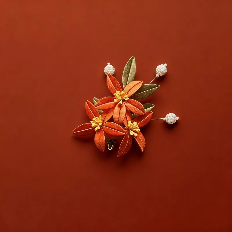 Flores entrelazadas chinas hechas a mano de lujo, pinza para el pelo de flores entrelazadas florales únicas