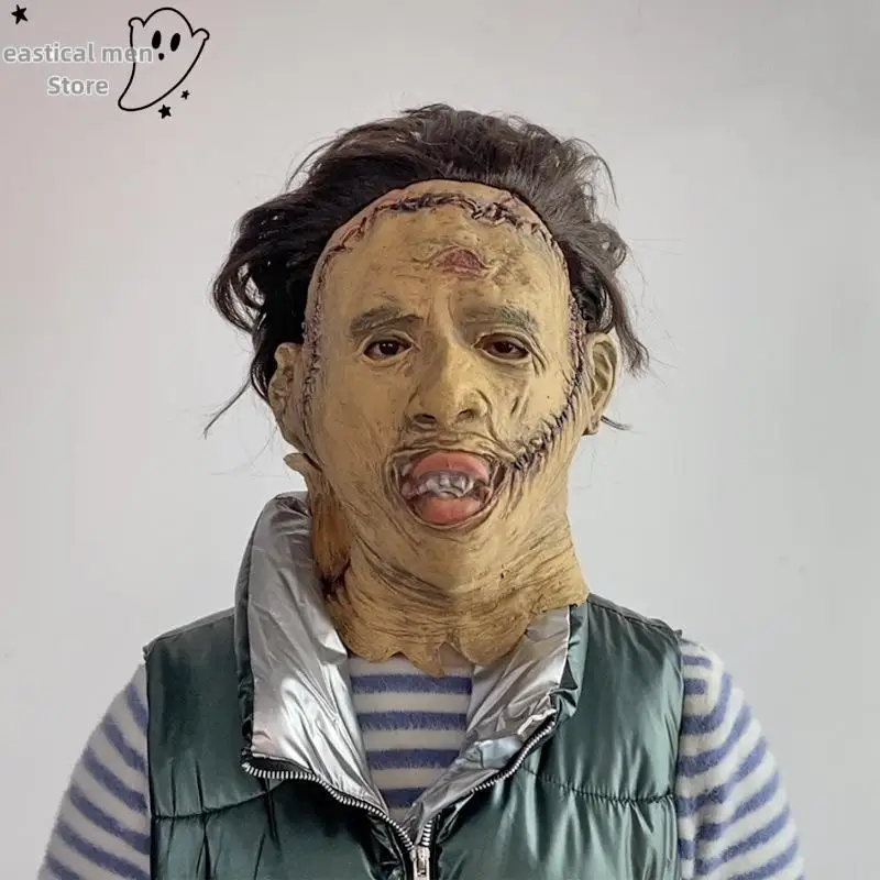 Chainsaw Massacre Leatherface Mask Halloween Horror Cosplay Fancy Dress Up Headgear Party Cosplay Latex Masks Halloween Party