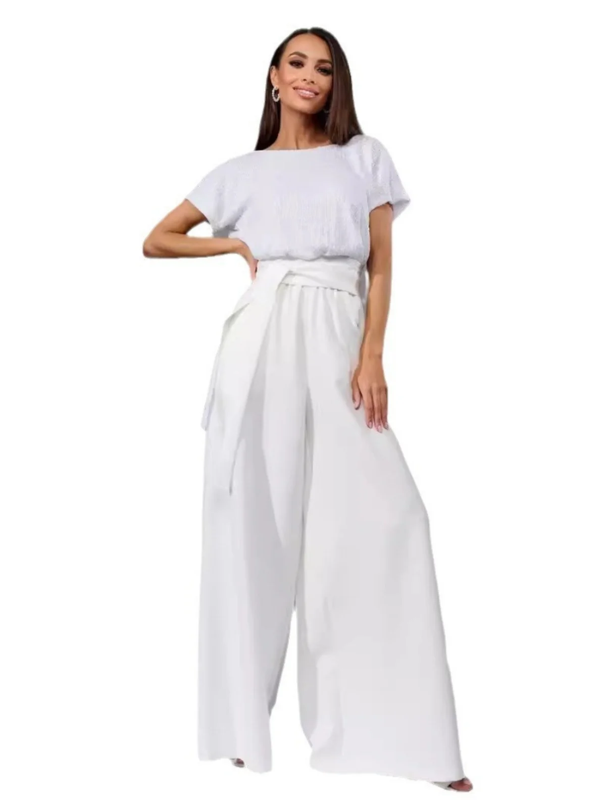 

Faionable Sparkling ort Sve Jumpsuit Casual Long Pants Dr for Women Age 25-35 Chinese Production 2024 Autumn Season