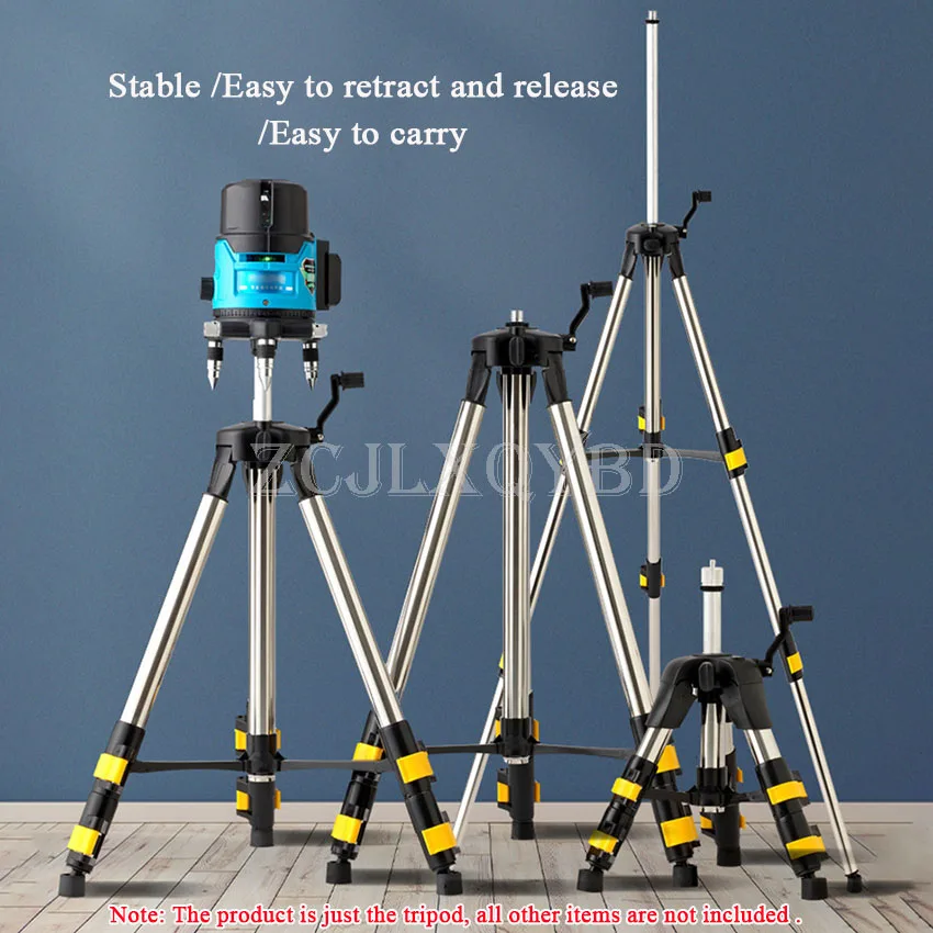 0.45M 1.2M 1.5M Three Height Adjustment Stainless Steel Extension Bar Tripod Stand For Laser Level with Bubble-level