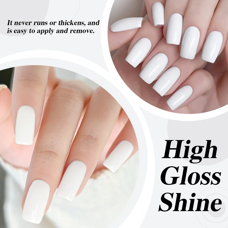 Esmalte en gel blanco 15ml sin complicaciones, extensión francesa, requiere lámpara UV LED, manicura francesa, suministros, arte de uñas 2