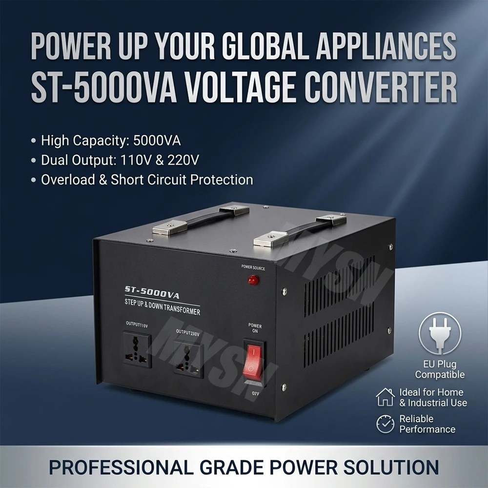 500W-5000W Household Intelligent Efficient 220V to 110V Step-Down Transformer 110V to 220V Step-Up Transformer Voltage Converter