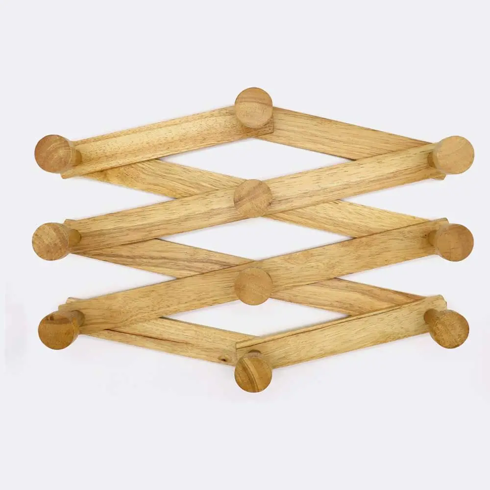 The length of simple installation of the large wooden wooden hanger is adjustable