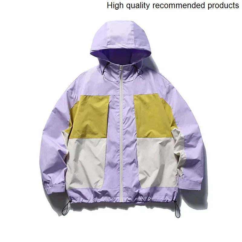 

Splice 2025 Men New Jackets Fashion Loose Casual Outdoor Jacket Women Man Campus Couple Cityboy Sport Hooded Cargo Coat