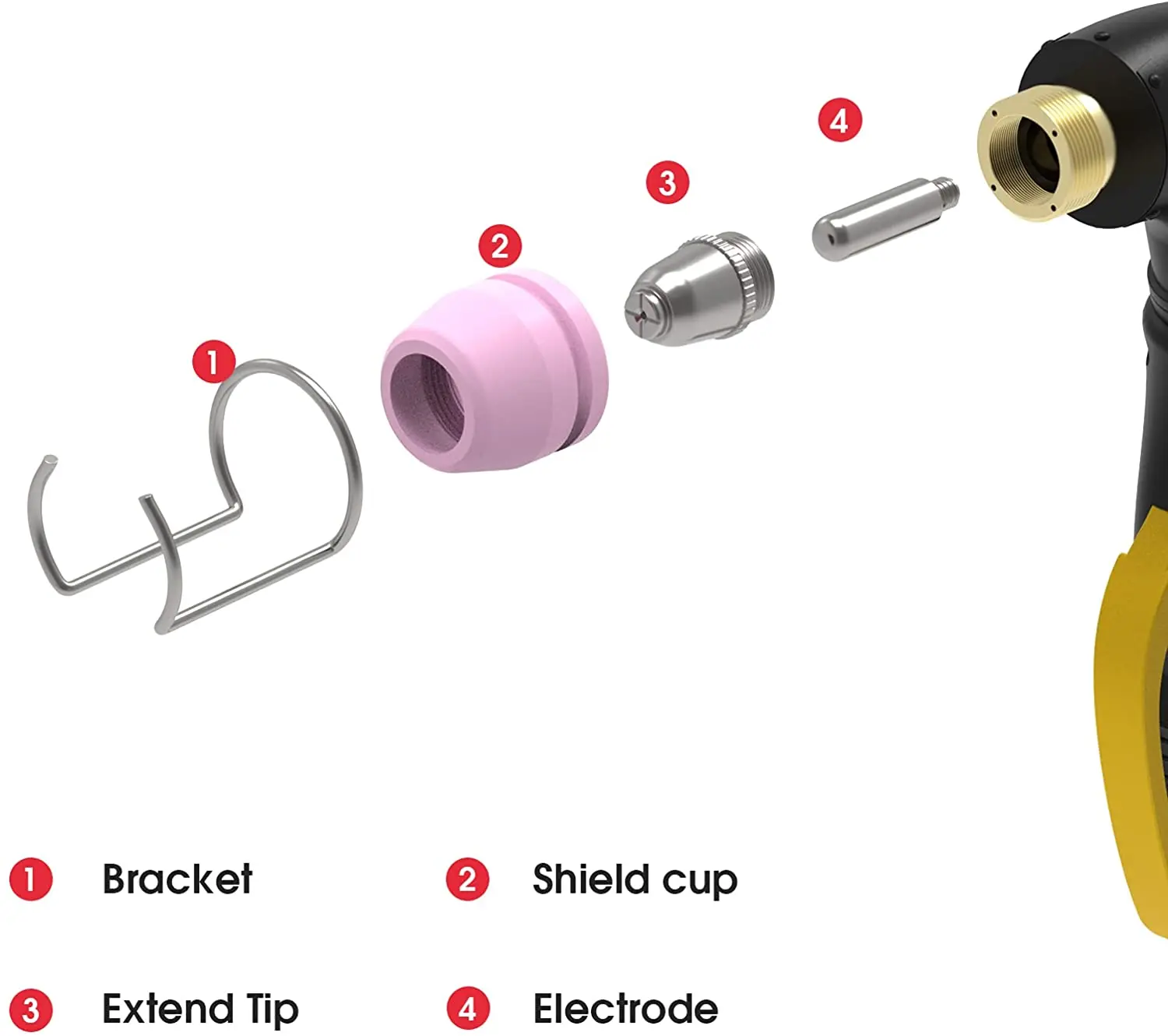 100 piezas WSD60 G55 cortador de Plasma 60A AG-60 punta electrodo consumible Kit de accesorios de WSD60P AG60