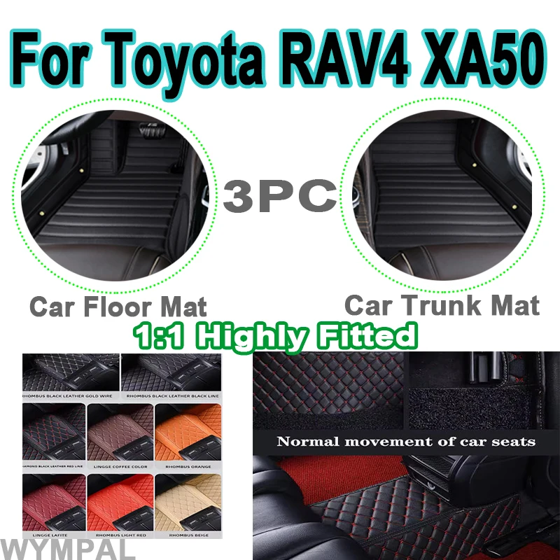 

Luxury Car Floor Mats For Toyota RAV4 XA50 Hybrid(E-CVT) 2020 2021 2022 2023 2024 Across Foot Pads Carpet Interior Accessories