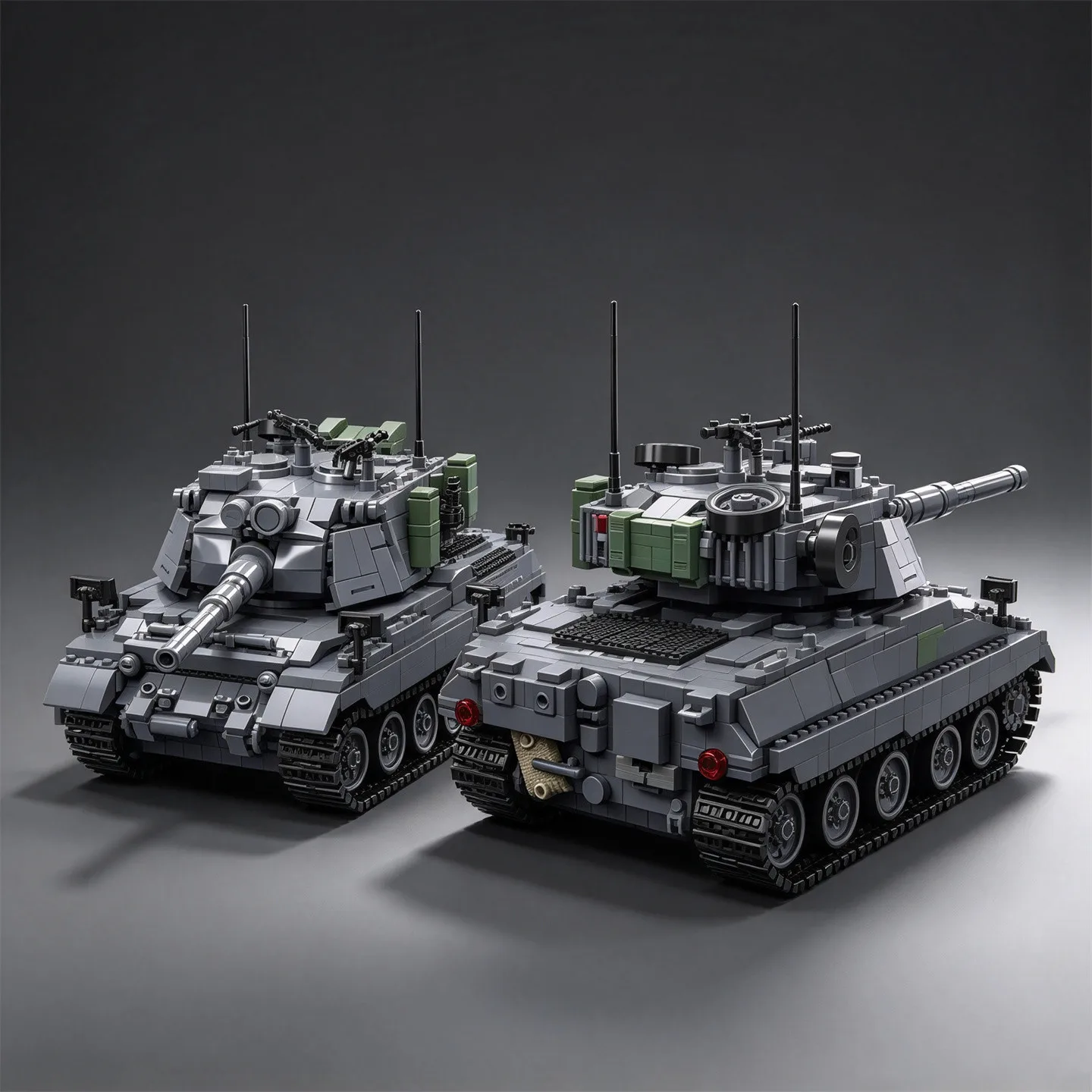 1,862-Piece Leopard 1 Main Battle Tank Building Block 3D Model Toy MOC Display Piece 1/28 Scale Black Panther Model