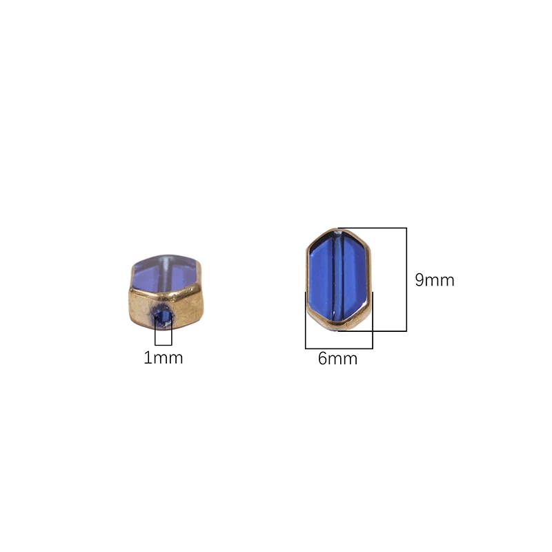 5 Stück 6 x 9 mm farbige rechteckige ovale klare Glasperlen für die Schmuckherstellung, DIY-Armband, Halskette, Zubehör, Zubehör – Detail 2