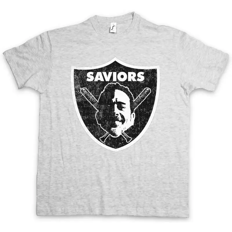 SAVIORS LOGO T-SHIRT Negan The Walking Lucille Baseball Bat Dead Sign Insignia