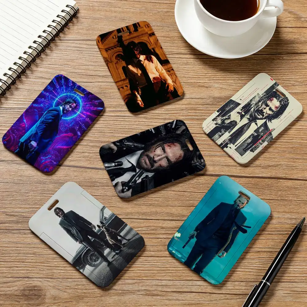 Movie J-John Wick Card Cover Bag Business Work Name Card Badge Holders Unisex Credit Card Business Bus ID Holder Case