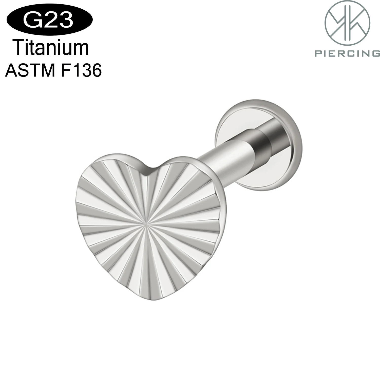 16 جرام زرع الصف التيتانيوم الصلبة ASTM F136 لولبة داخلية اللولب اللسان الزنمة ثقب القلب Labret أقراط القوطي مسمار مجوهرات
