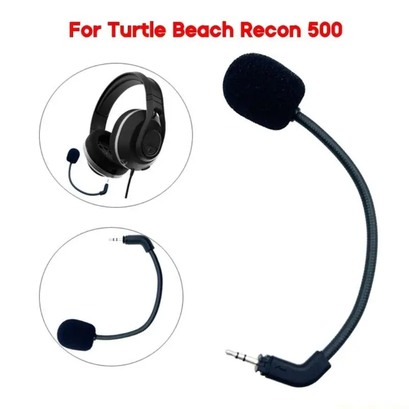 F62C 2.5Jack Microphone 2.5mm Mic- for Turtle Beach 500 Gaming Headset Headphone Voice Mic- Microphones Portable