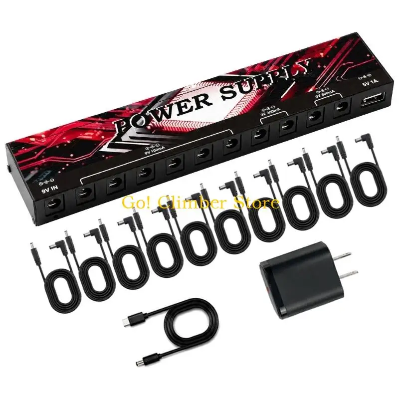 Q84C Guitar Effect Pedal Power Supply Set 10Isolated D C Output for 9V Effect Pedals
