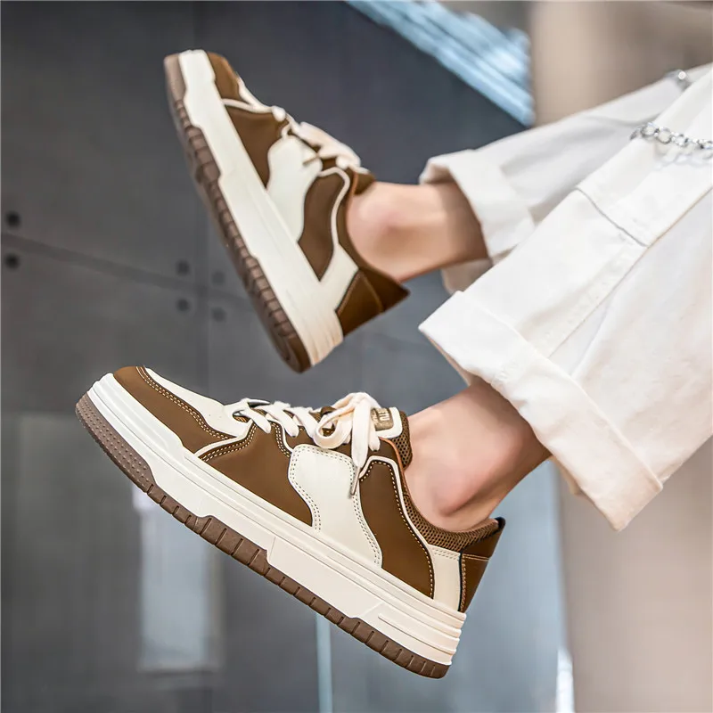 Men's Trendy Street Style Skate Shoes, Comfy Non Slip Casual Lace Up Sneakers For Men's Outdoor Activities