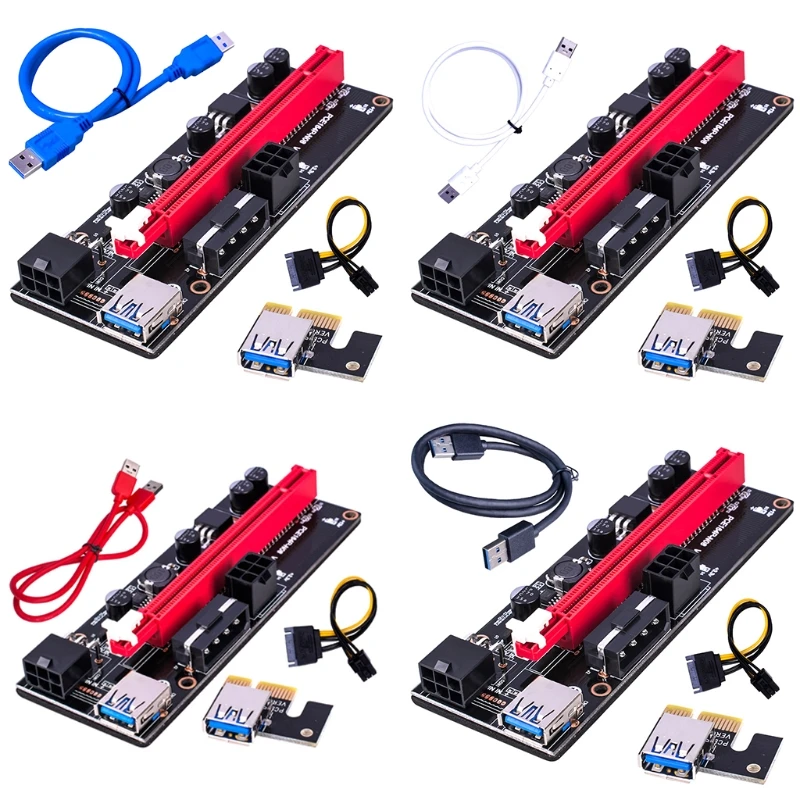 PCI-E 1X 4x 8x 16x GPU Riser Adapter Card USB Extension Cable Power Wire Mining