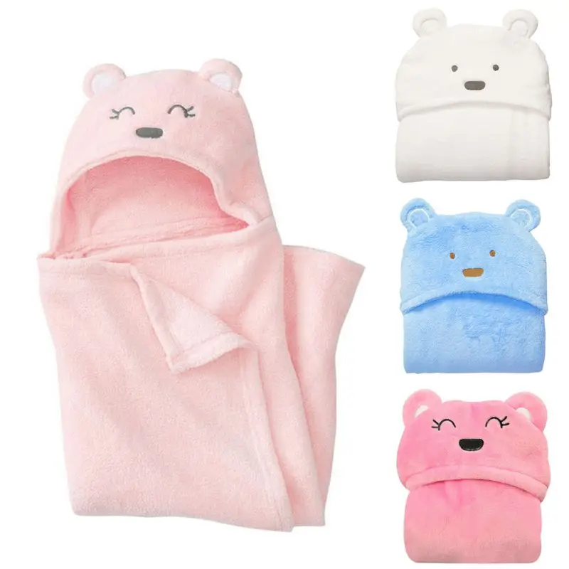 Baby Hooded Towels Newborn Kids Bathrobe Super Soft Bath Towel Blanket Warm Sleeping Swaddle Wrap for Infant Boys Girls