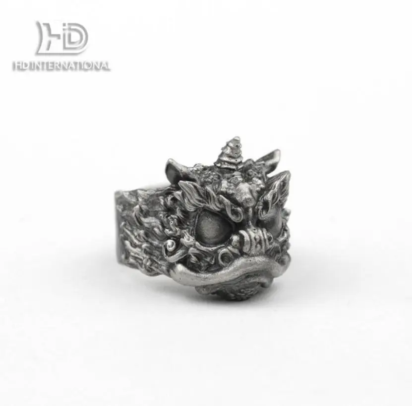 brave troops ring Pixiu ring dragon ring Chinese lion ring fantasy dragon jewelry craftsman making Buddhist brass jewelry