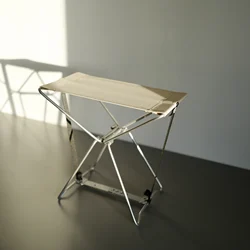 Outdoor Glamping Folding Stool Compact Chair Seat Storage Steel Frame Canvas Cloth Mountaineering Fishing Campstool Shelf Rack