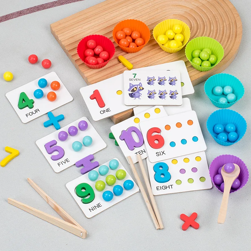 子供の数学教材、赤ちゃんの数の認識、算数マッチング、教育的早期教育玩具、モンテッソーリ教育