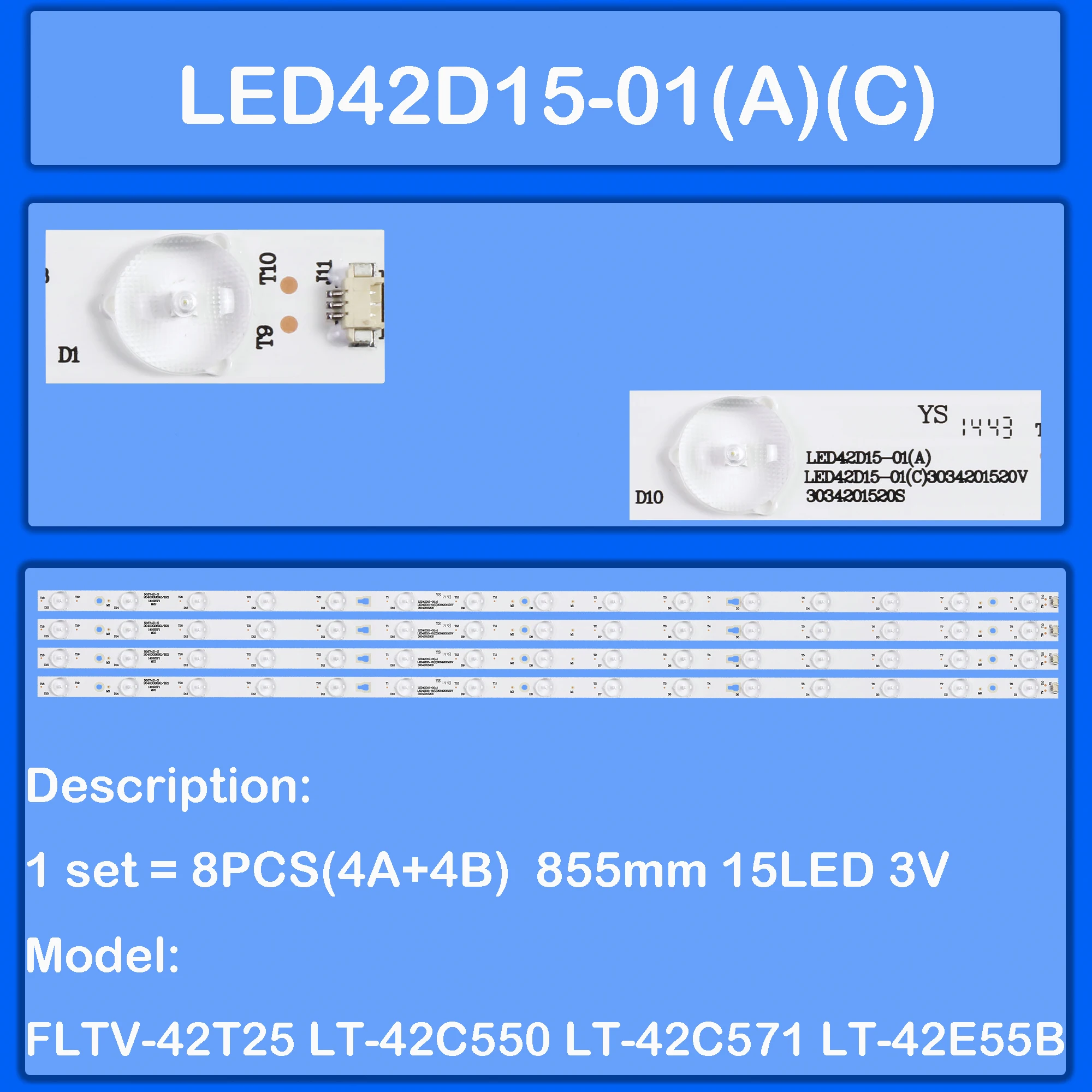 LED Backlight Strip For 42LE7218D KL42GT618 42FH8000 MTV-4225LT2 MTV-4230LT2 MTV-4231LTA2 LED42M37S-UD MHDV4233-U4 PLDED4243A