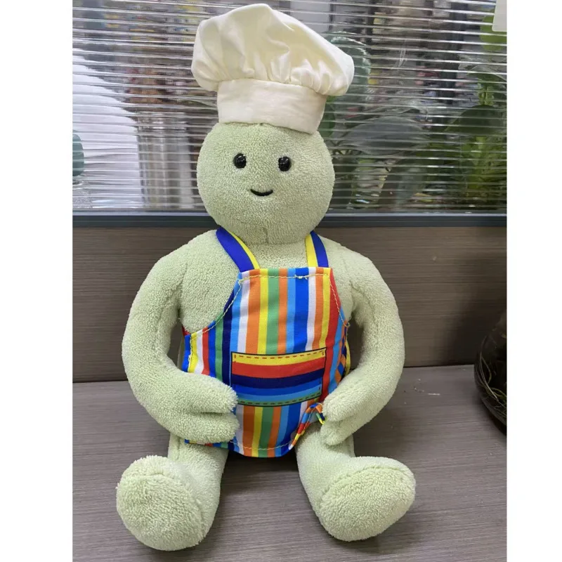 Anime The Tiny Chef Show Plush Toy Cartoon Animation Doll Cute Green Skinned Chef Wearing Apron Collection Toy For Kid Gifts