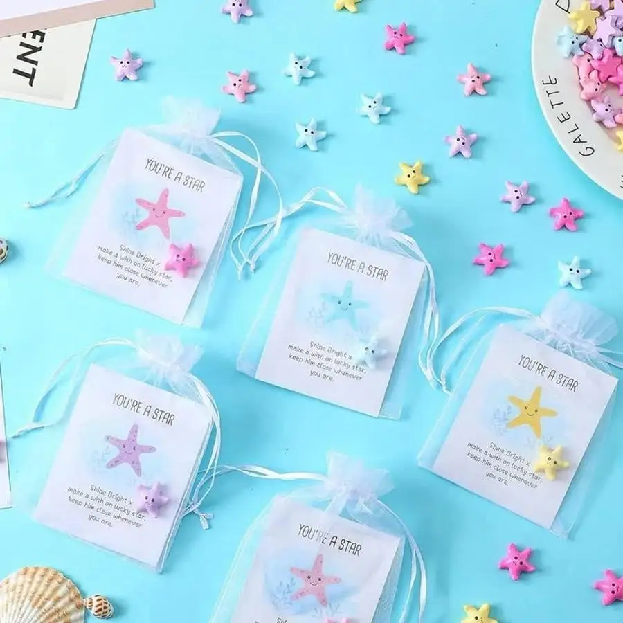 1/5/10/20/50/100pcs Resin Ombre Star Pocket Hug Card Gift Set, DIY Pocket Hug Gift Cards, Resin Star Souvenirs, Touching Gifts,