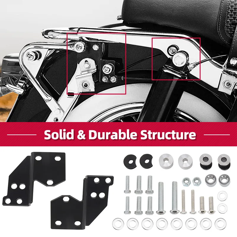 Motorcycle Backrest Rack Docking Hardware Mounting Detachable For Harley Touring Road King Street Road Electra Glide 1997-2008