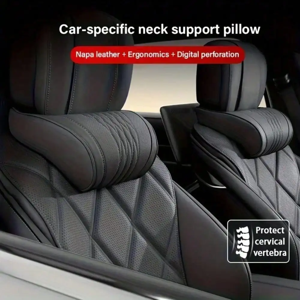 1pc Luxury Napa Neck Pillow Soft Breathable Design Neck Support And Curved Shape For All Models Long Distance Driving And RV Use