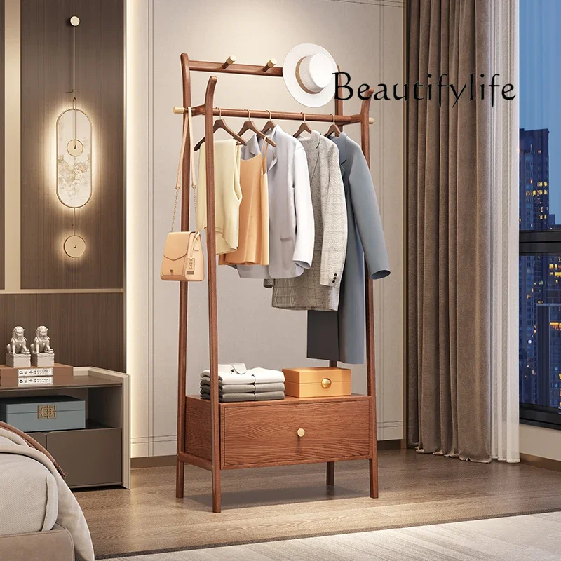 Ash wood Chinese hanger floor-to-ceiling bedroom solid wood living room coat rack household clothes rack