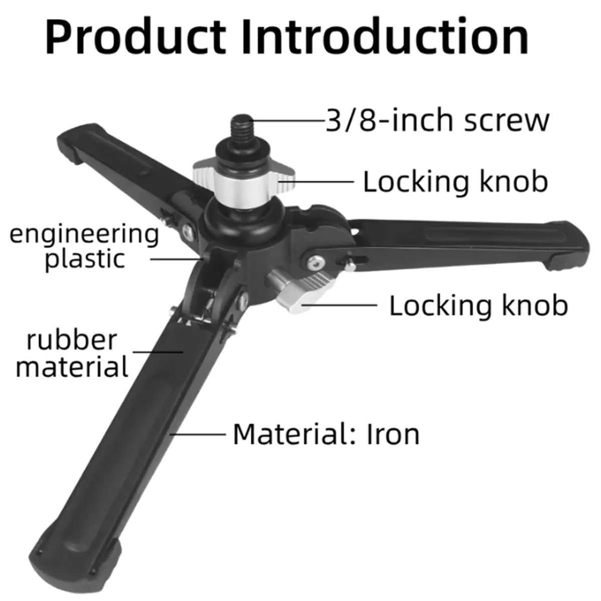 Digital Essentials Tabletop Tripod Support Bracket for Professional Monopod Aluminum 3/8Inch Screw Camera Phone Photography Stan