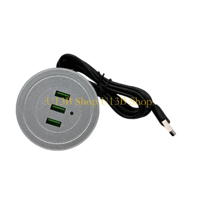 U13B Space Saving Double USB Power Socket 2 USB Port 170CM Cable Recessed