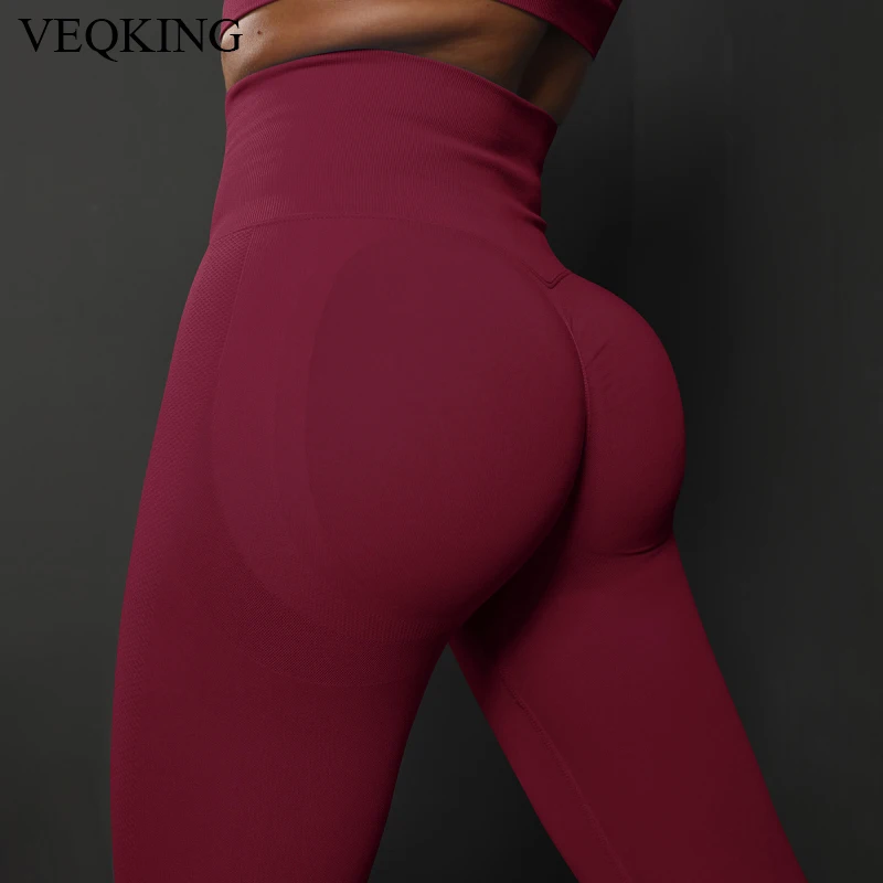 VEQKING Leggings Sport Women High Waist Seamless Leggings Push up Tights Woman Hip Lift Fitness Trainning Sports Tights