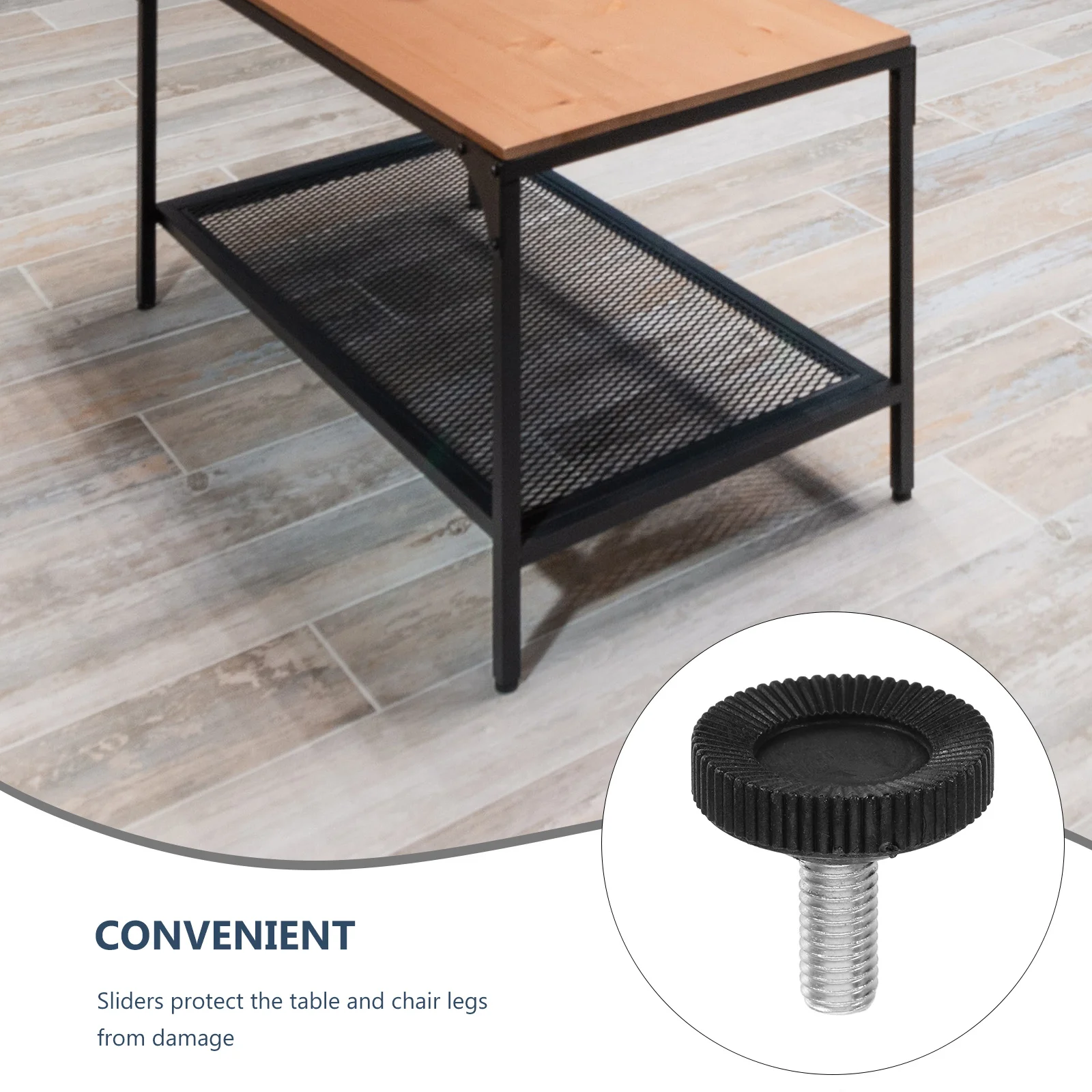 

12Pcs Table Chair Foot Pads Heavy Duty M8x20mm Black Adjustable Furniture Leveler Legs for Cabinet Bookshelf Height