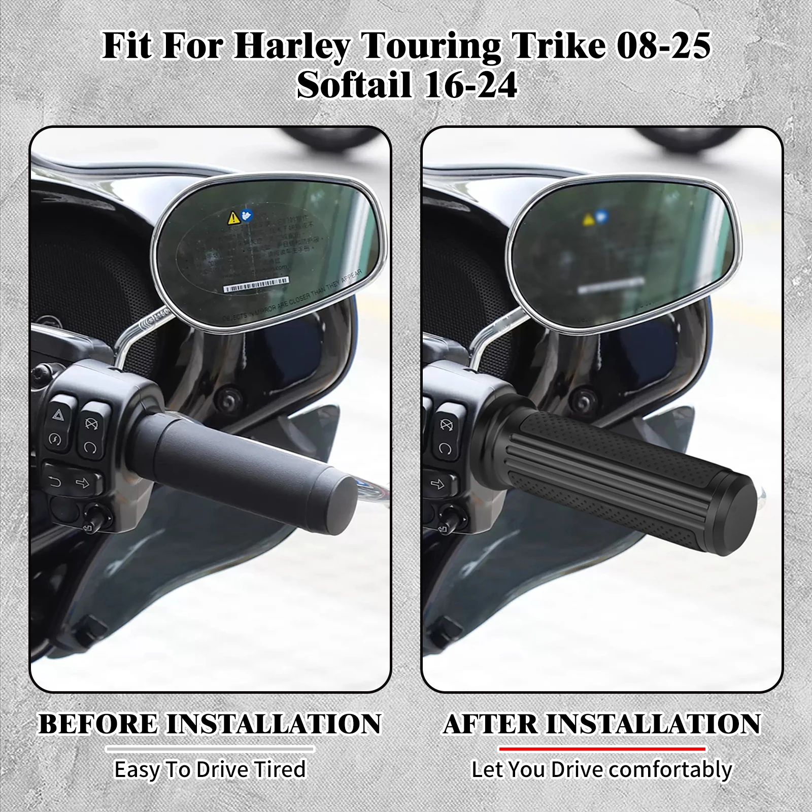 Motorcycle 1'' 25mm Electronic Throttle Handle Bar Hand Grips Handle Grip CNC For Harley Touring Electra Glide Softail Fat Boy