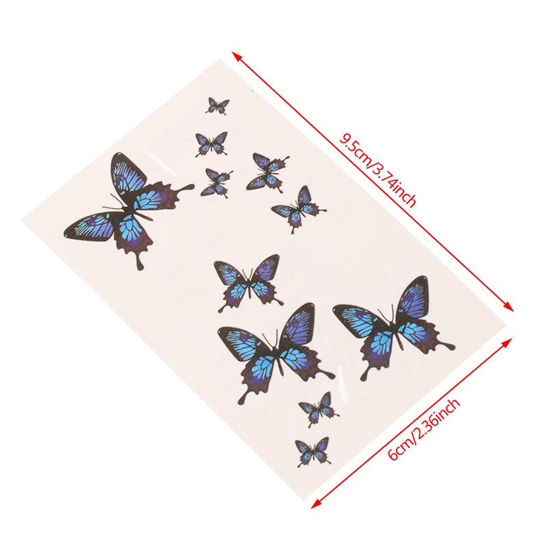 Fashion Women 3D Butterfly Temporary Tattoo Sticker Body Leg Arm Art Tatoo Decor