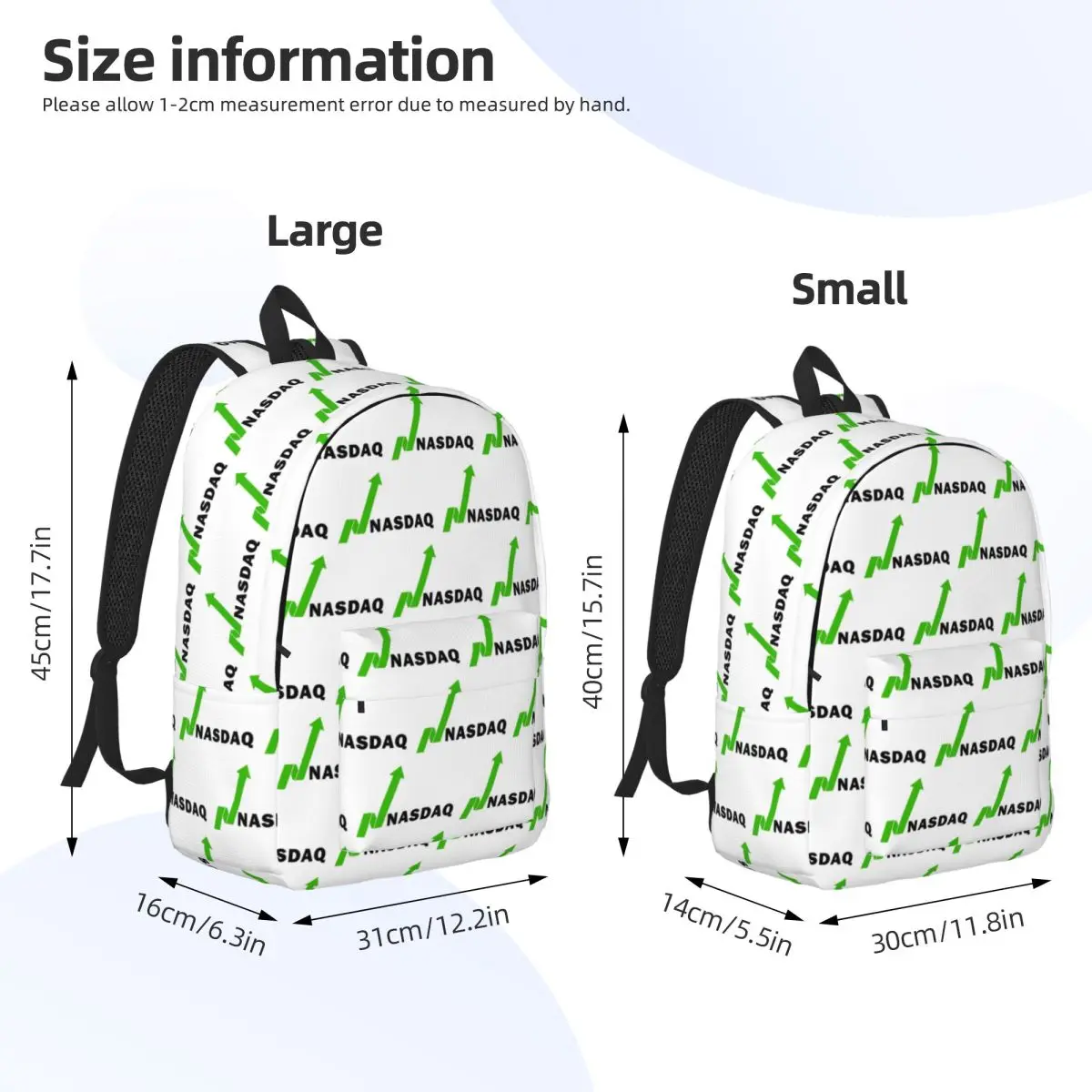 Bull Market Nasdaq Investing Stock Backpack Student BookBag Children School Bag Laptop Shoulder Bags for Men Women