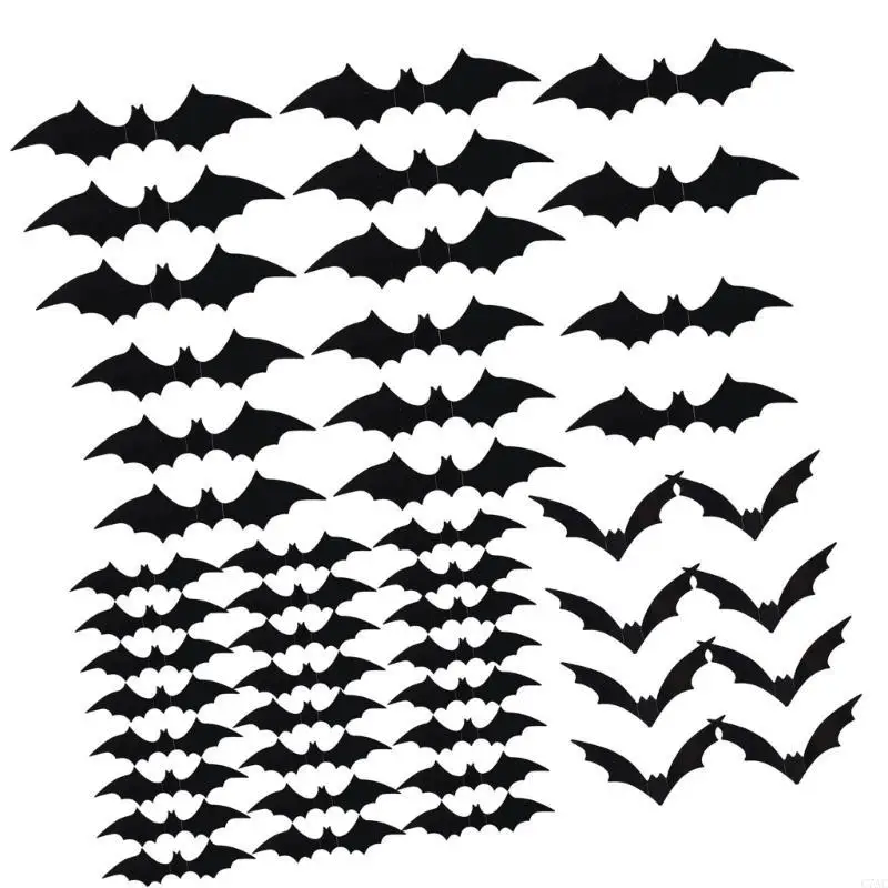 Bat Clings Adhesive PVC Sticker Wall Decals For Window Wall Halloween Decoration C7AC