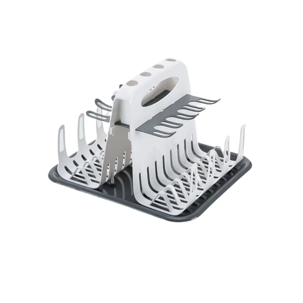 Baby Bottle Drying Rack Modern Design Fits 8 Bottles Flexible Drying Branches Removable Tray Baby Bottle Stand Organizer Storage