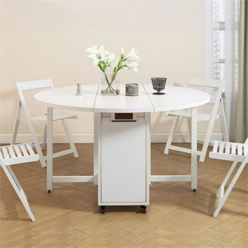 custom.Folding Dining Table, Space Saving Furniture with Drawer and Cabinet, Corner Foldable Dinning Room Furniture Set