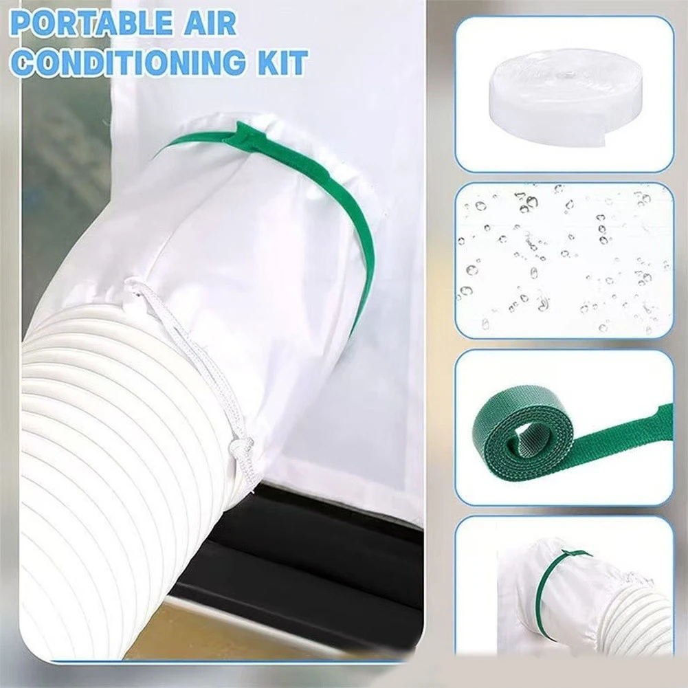 1 Set Portable Air Conditioner Window Sealing Cloth Kit Dryer Vent Sealing Kit For Home Air Conditioner Easy Installation