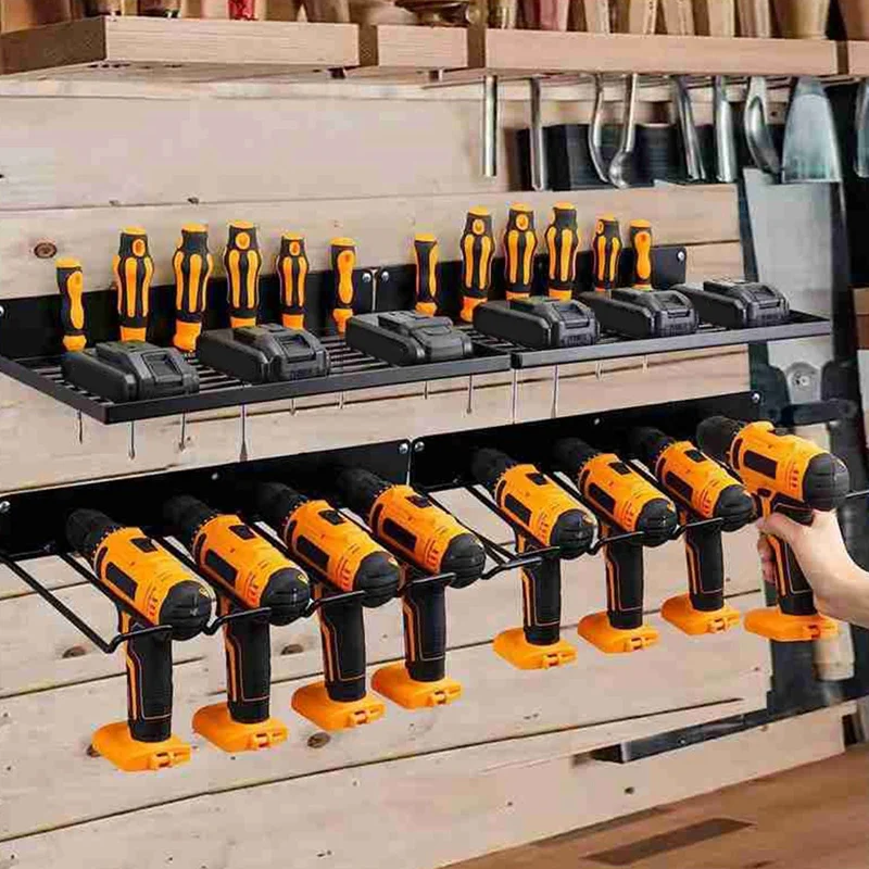 

Hand Drill Tool Holder Hand Power Tool Organizer Rack Wall Mount Workshop Garage Mobile Tool Shelf
