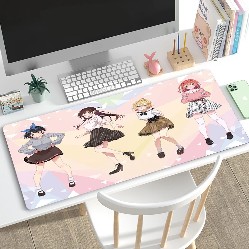 Alfombrilla de ratón de Anime Rent-A-Girlfriend Mizuhara Chizuru Gamer, alfombrilla grande para teclado, alfombrillas Asami, alfombras Kawaii lindas para niñas