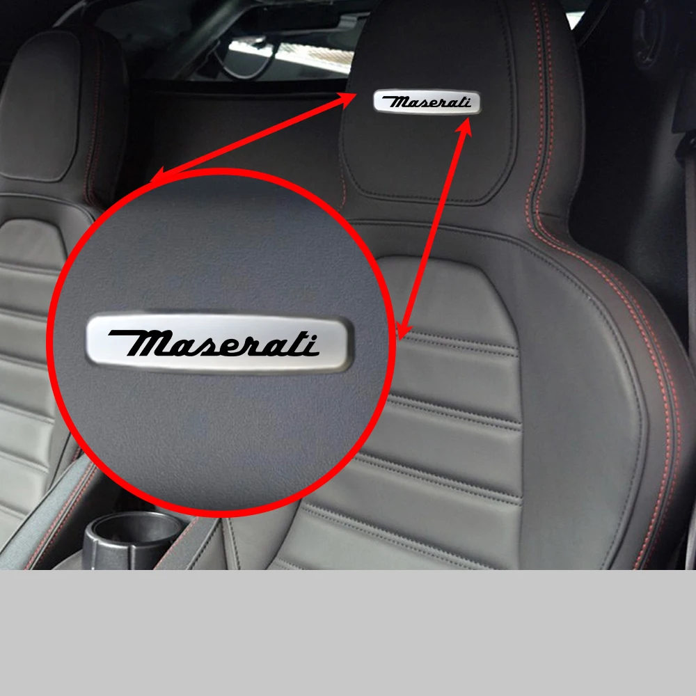 Car Metal Emblem Seat Sticker Auto anti-kick pad floor mat Badge For Maserati Coupe Ghibli Grancabrio GranSport GranTurismo MC20