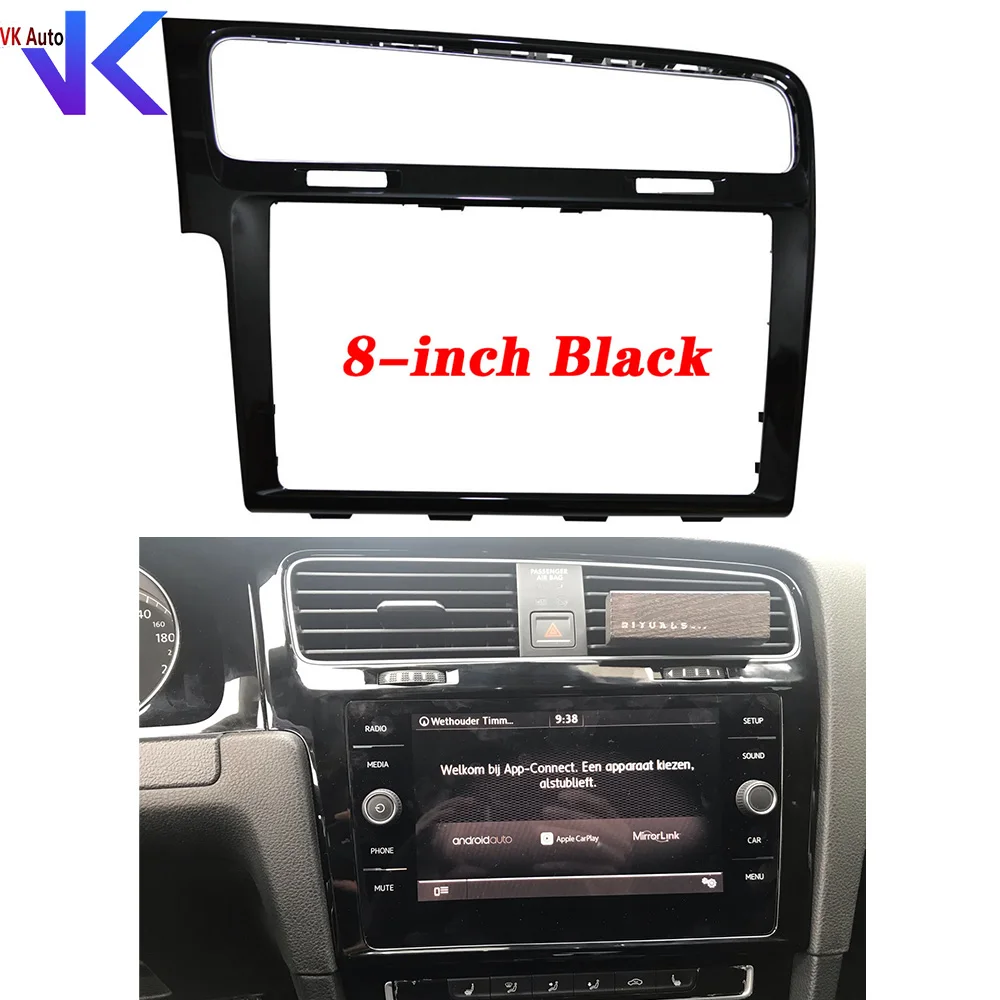 8 inch / 9.2 inch Piano Black MIB Radio Frame Panel Plates Decorative Frame For VW Golf 7 MK7 Golf 7.5 MK7.5 MIB