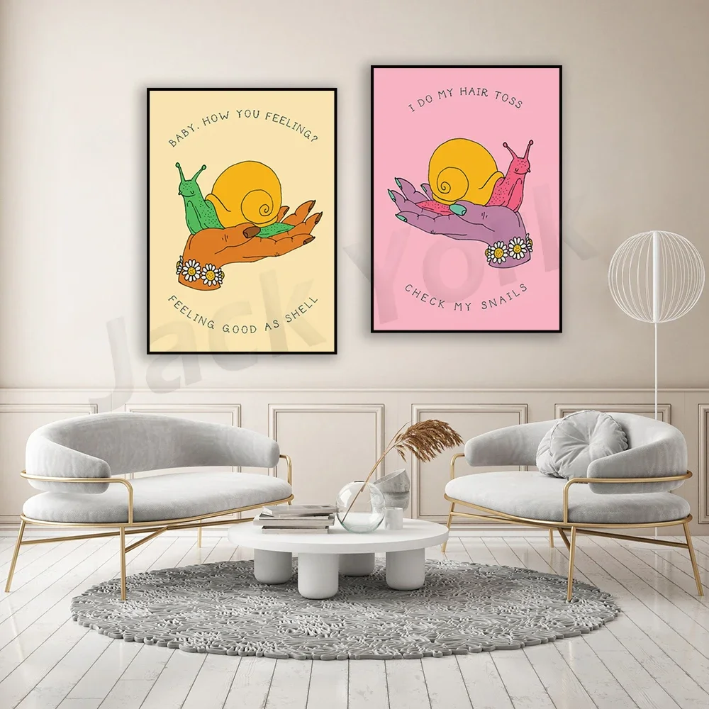 Check My Snails / Good As Shell Prints - مجموعة فنية جدارية على شكل حلزون