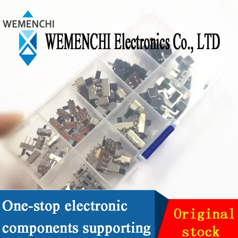 70Pcs Micro Switch Mini Vertical Slide Interruptor On-Off Mini Slide Switch PCB Mount Diy Small Electronic