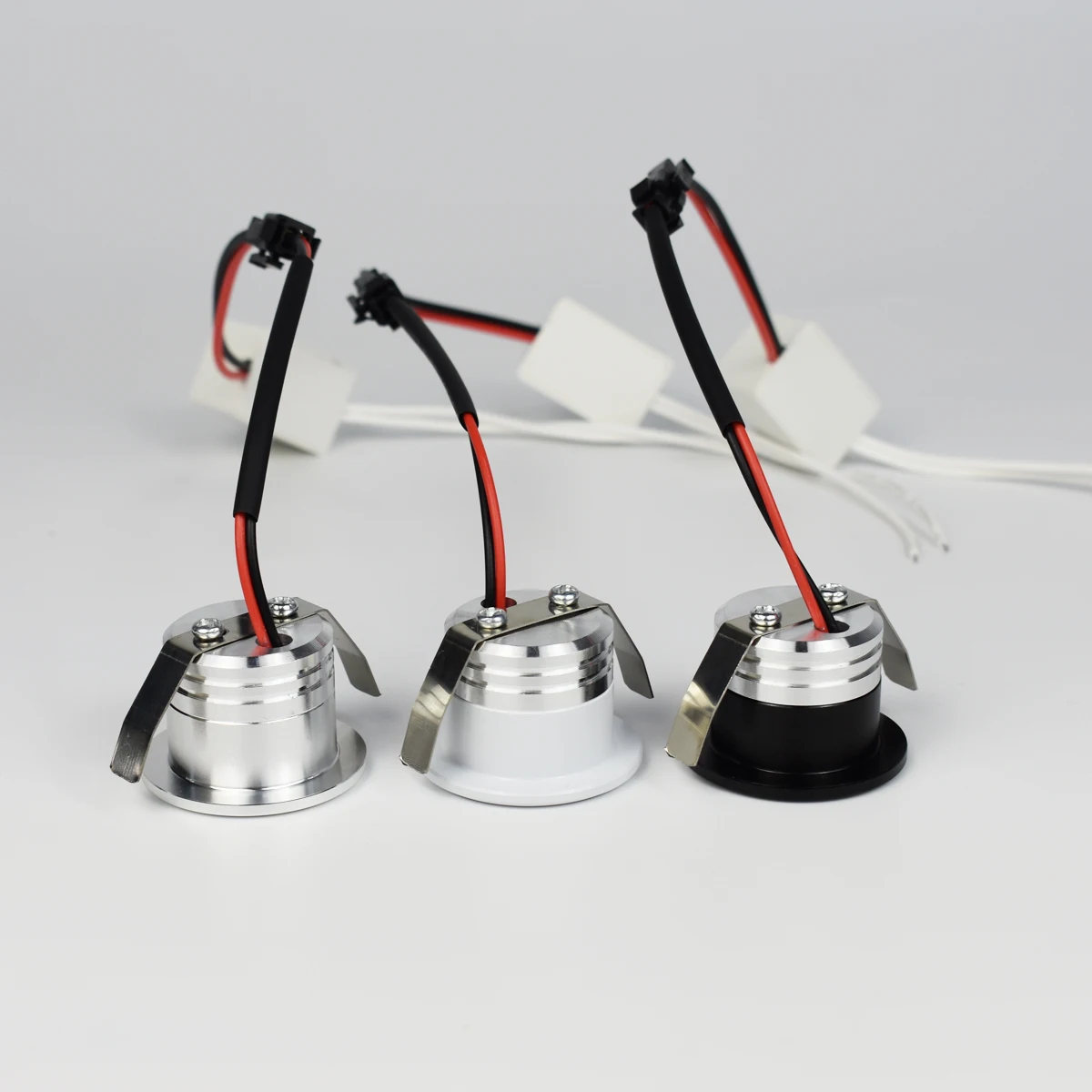 Mini projecteurs LED COB 3W 110V 220V noir argent blanc