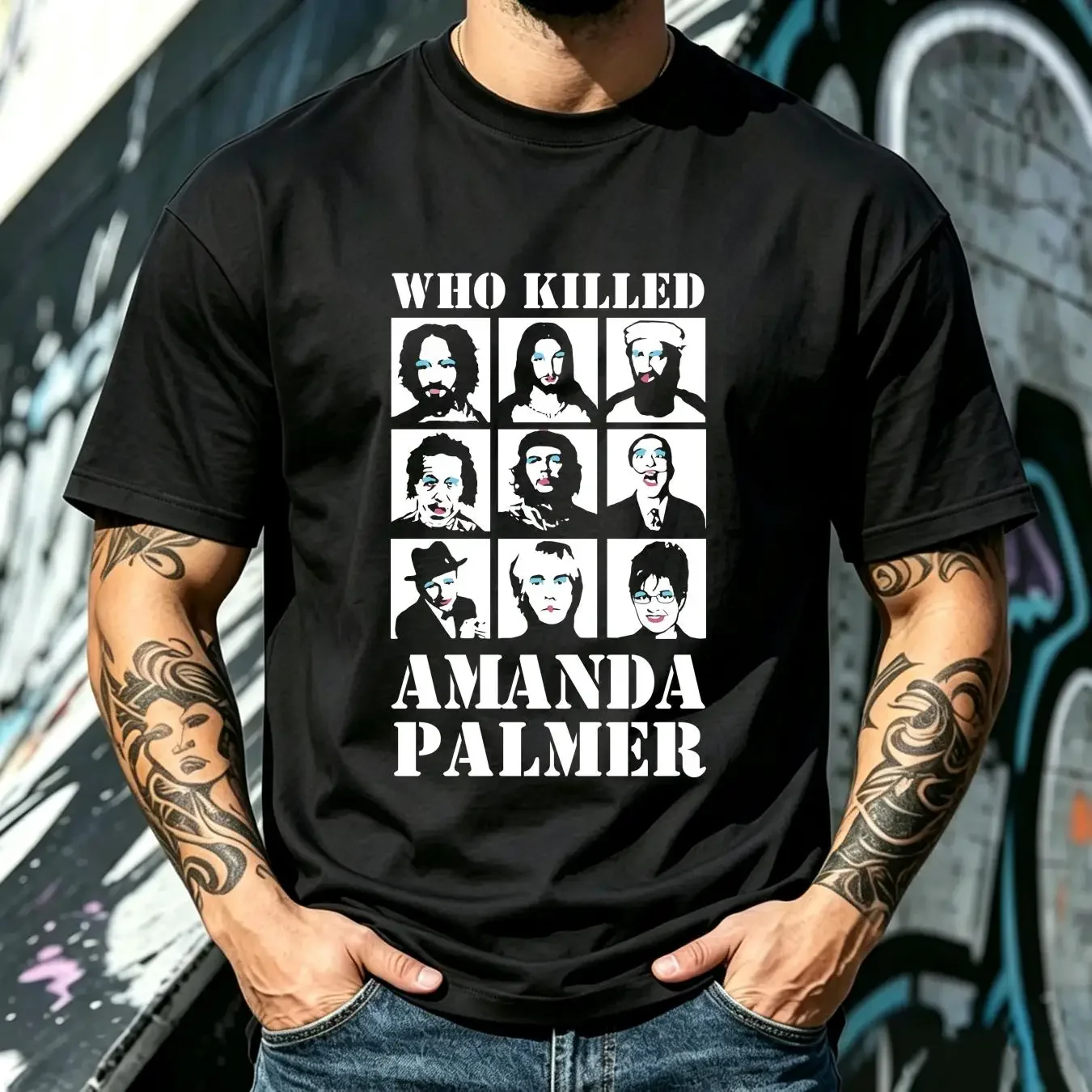 washed T Shirt Amanda Palmer XL Black Dresden Dolls Indie Band PJ Harvey Tori Amos long or short sleeves vintage Washed fashion