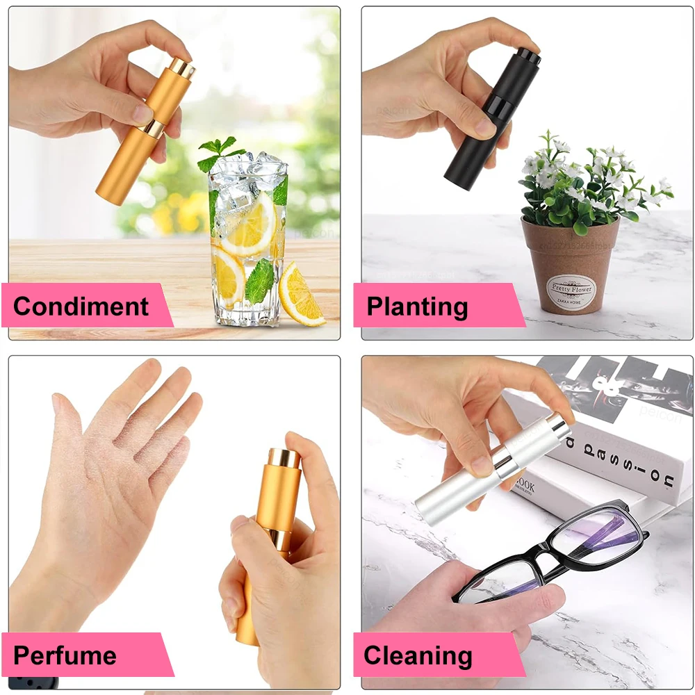 Perfume Atomizer 8ml Spray Bottle for Travel Portable Refillable Liquid Perfume Bottle Cosmetic Container Mini Spray Bottle